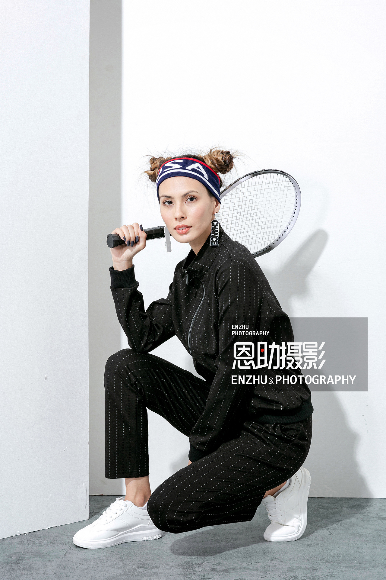 运动装外模拍摄 模特摄影