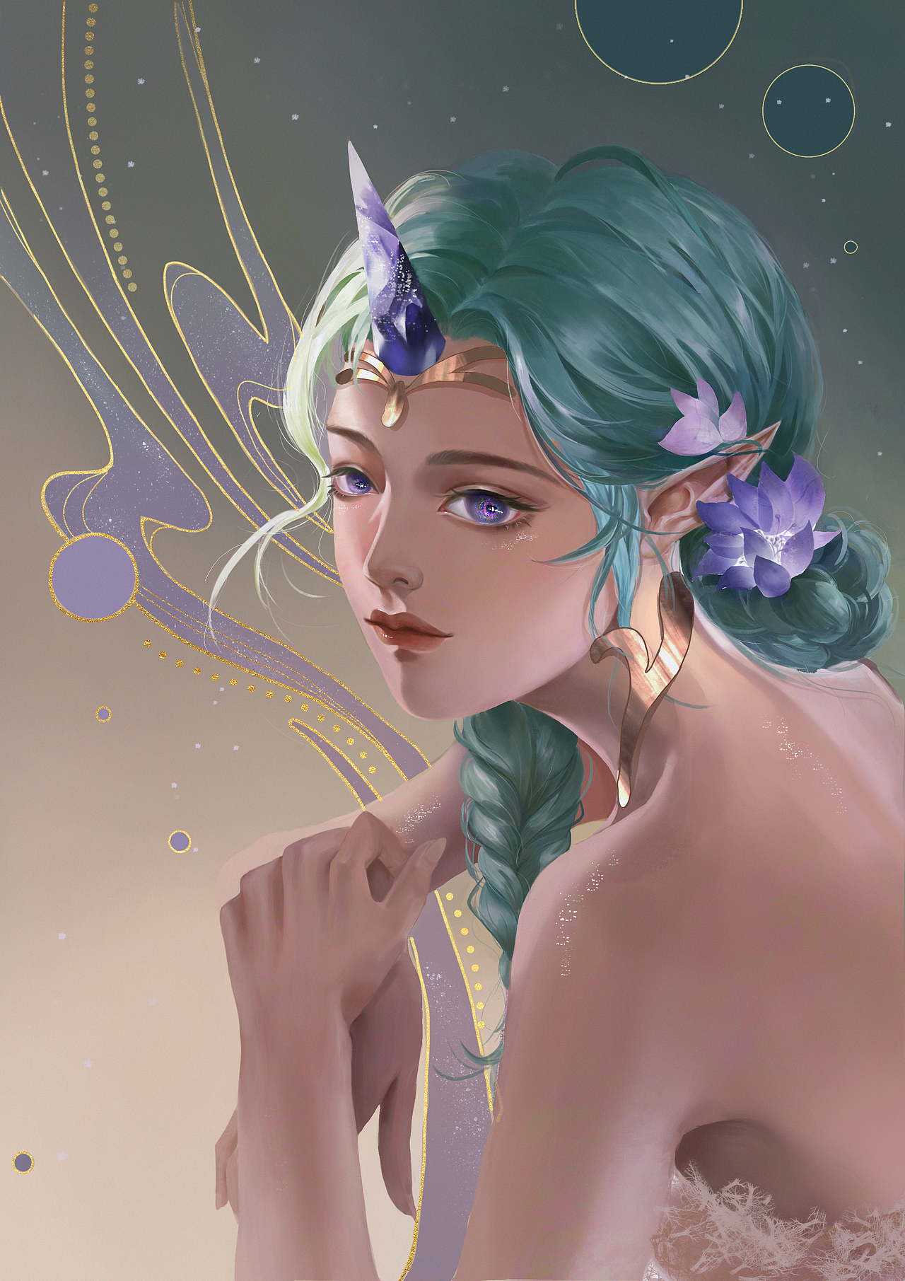 女头像插画作品