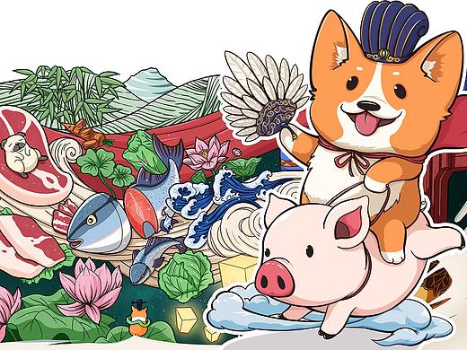 威尔顿宠物零食包装插画
