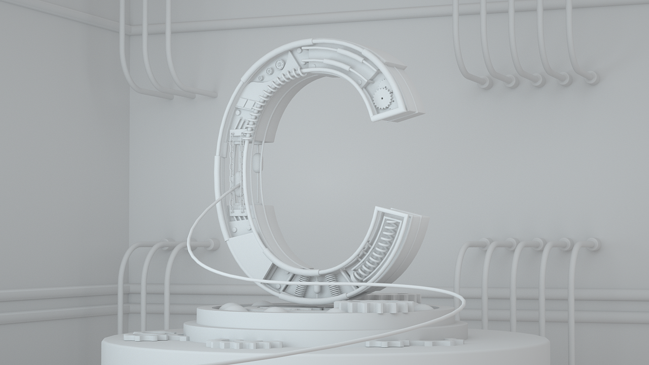 C4D练习-机械风格金属字母C（图ZMjc5MDY4OTg0） - 机械/交通 - 站酷设计师设计师山沫原创素材 - 站酷ZCOOL