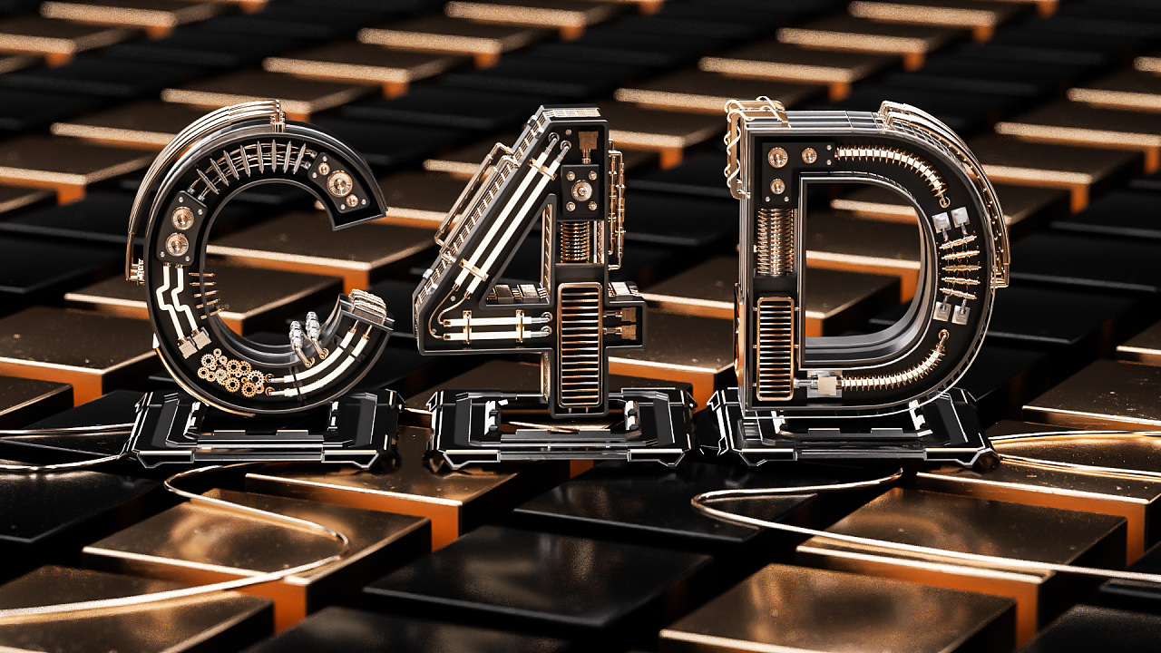 插一张图 c4d机械字