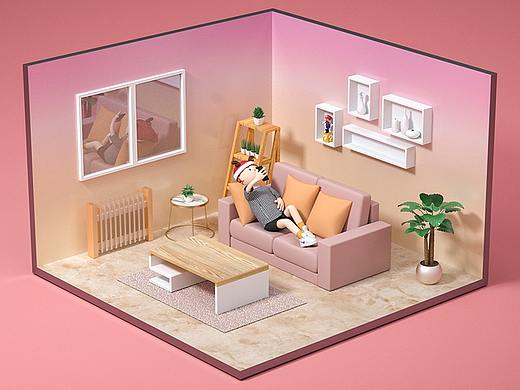 《鹿仁贾》毕业设计 ✖ 白无常C4D