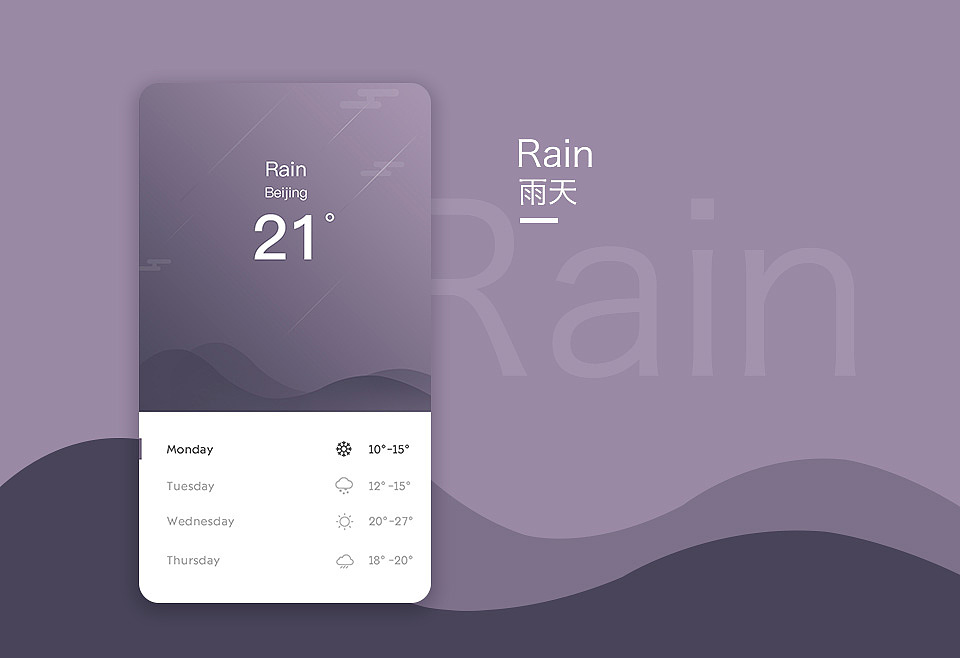 【天气】Weather Widget界面设计（图ZNTk2NjA4ODA=） - APP界面 - 站酷设计师Cam1994原创素材 - 站酷ZCOOL