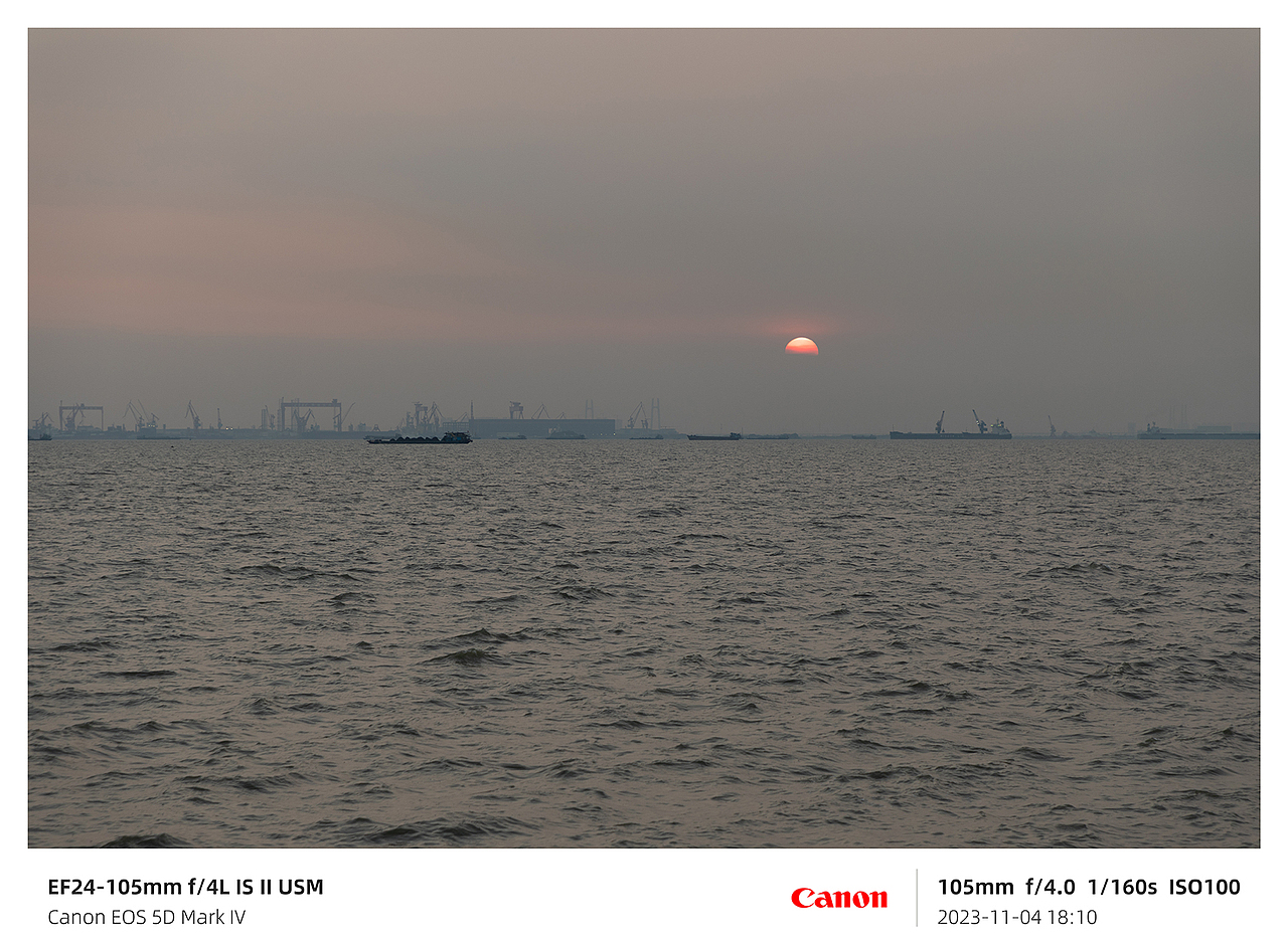 风光摄影-滨海湾落日