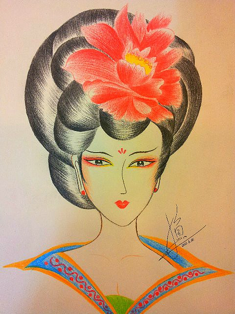 我的妆面手稿美人图