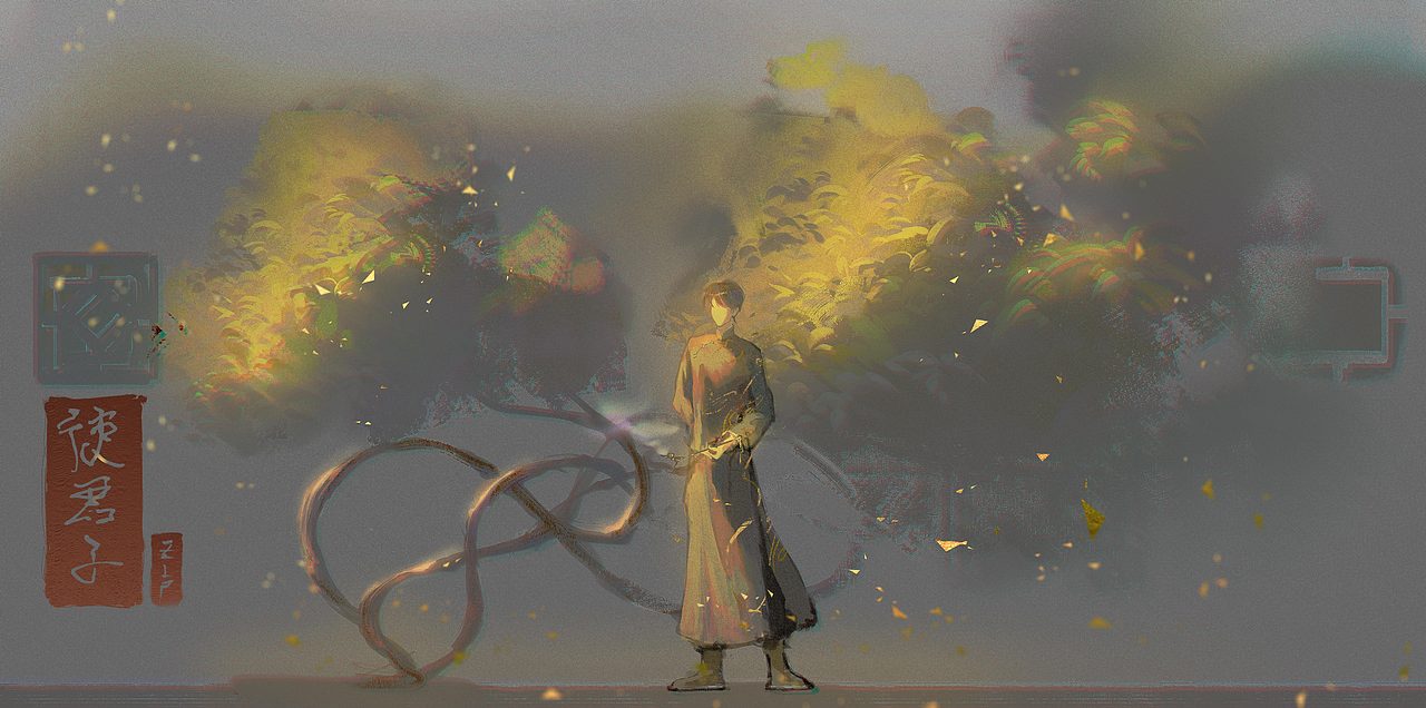 使君子（图ZMzE0Mzc5NTEy） - 艺术插画 - 站酷设计师白_ELF原创素材 - 站酷ZCOOL