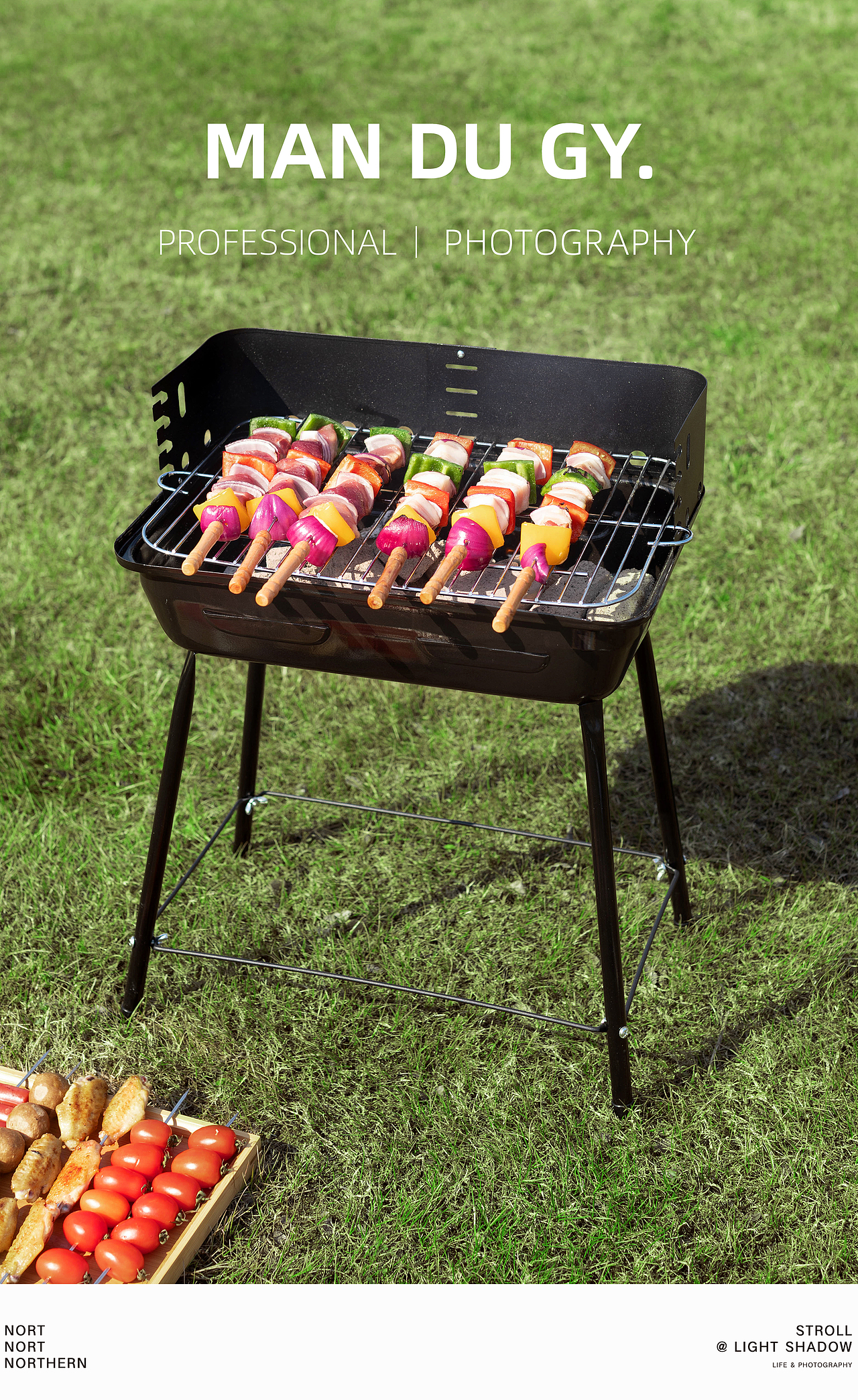 电商摄影 淘宝摄影| 金属防风烧烤架架子便携式炉具