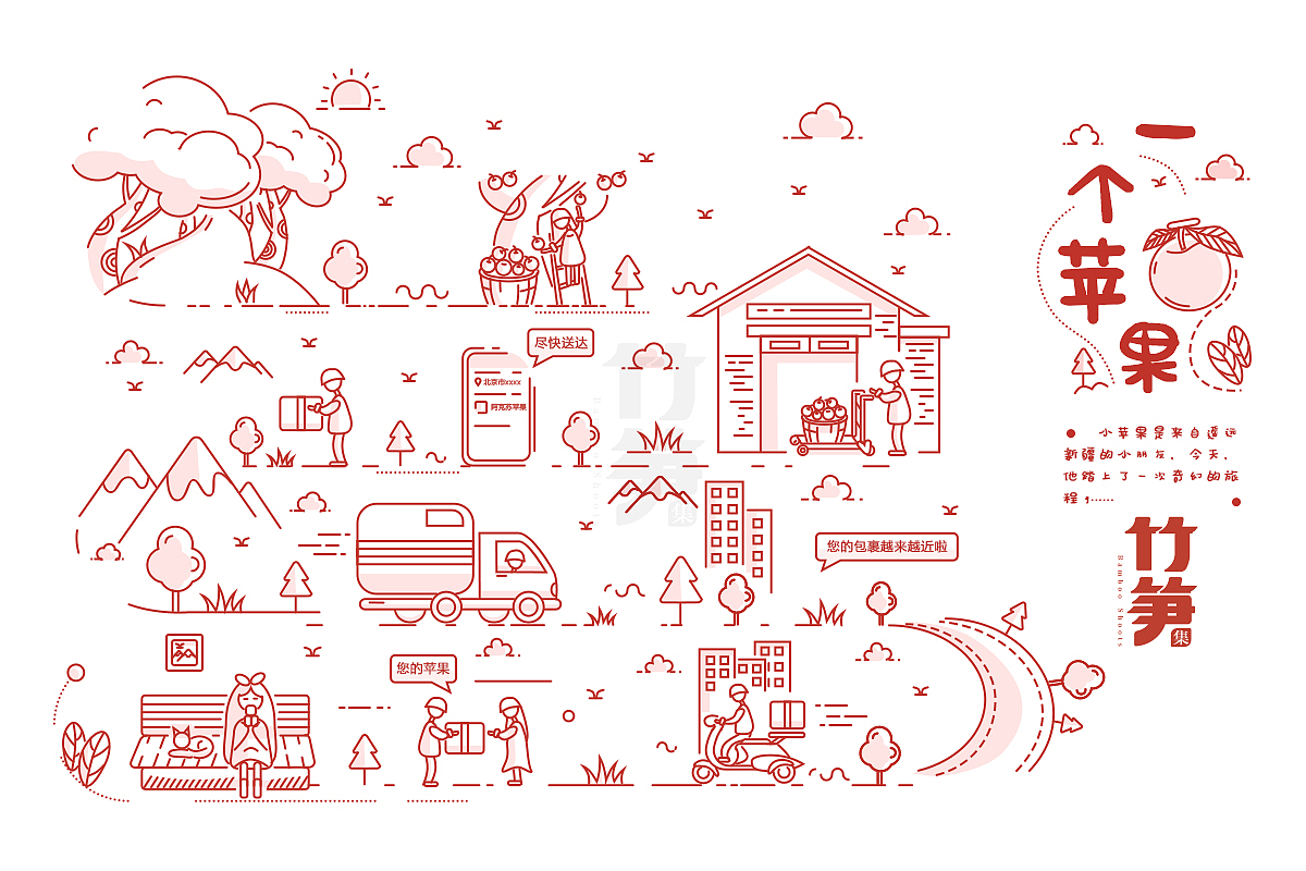 竹笋集63 线性插画（图ZMTU4Mjk4MTY0） - 图标 - 站酷设计师竹笋集原创素材 - 站酷ZCOOL