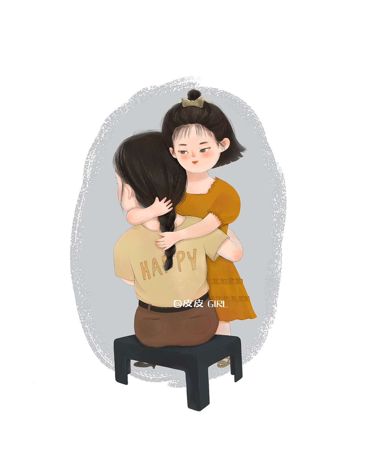 《亲子时光》之安慰|插画|儿童插画|皮皮girl_原创作品-站酷zcool