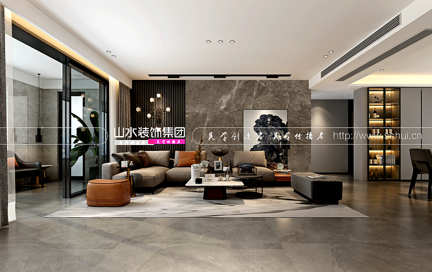 高速·时代公馆140平方现代装修效果图（图ZMjEyNDQ5NzIw） - 家装设计 - 站酷设计师山水装饰赵晓红原创素材 - 站酷ZCOOL