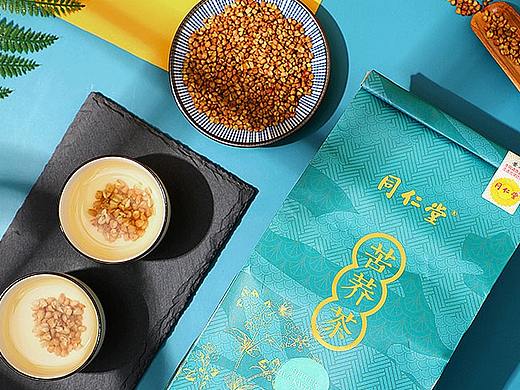 北京同仁堂苦荞茶详情页 国风国潮古风
