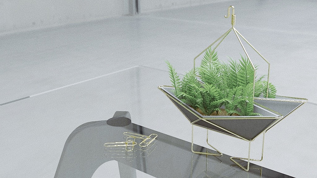 水泥折纸桌面多肉花盆