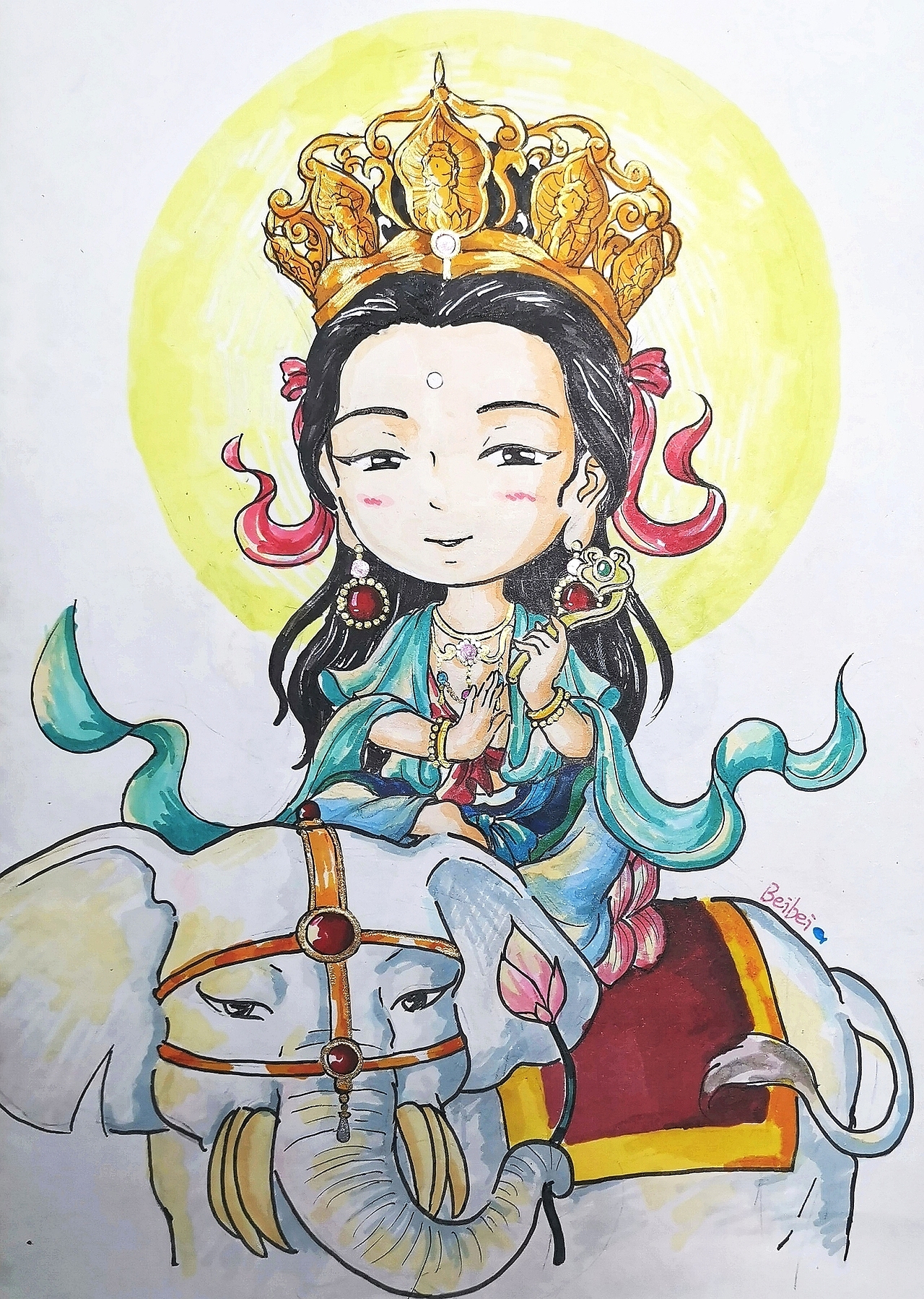 Jinbeibei画的四大菩萨（图ZMjc2NTI2ODky） - 艺术插画 - 站酷设计师芋螺姑娘原创素材 - 站酷ZCOOL