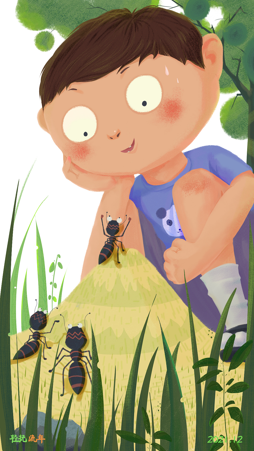 轻抚流年系列插画