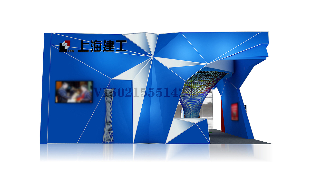 上海智能城市展丨建工技能大赛展台搭建（图ZMTYxMzQ3ODMy） - 展陈设计 - 站酷设计师展台设计原创素材 - 站酷ZCOOL