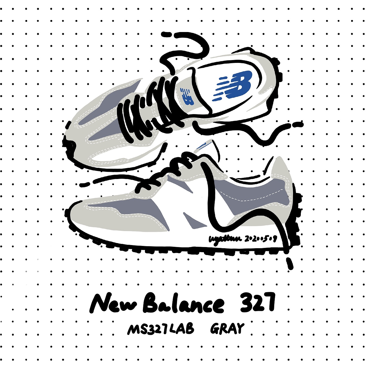 newbalance327潮流插画