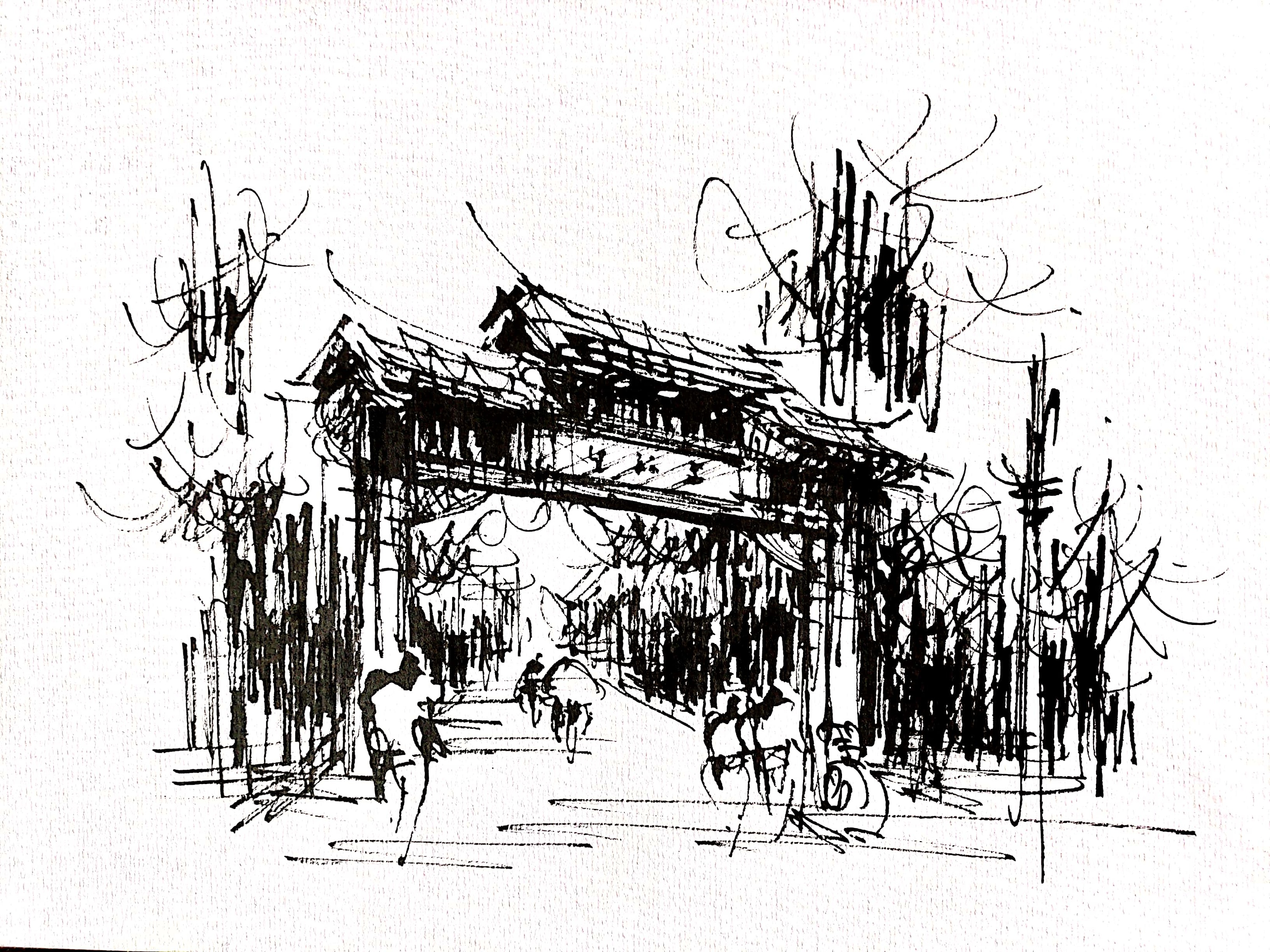 阿王速写建筑风景手绘