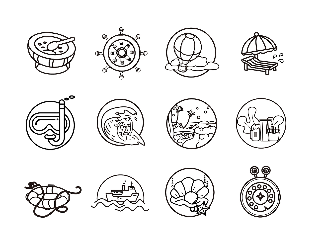 夏日海滩icon设计（图ZMjE1NzY4MTc2） - 图标 - 站酷设计师胡亿元原创素材 - 站酷ZCOOL