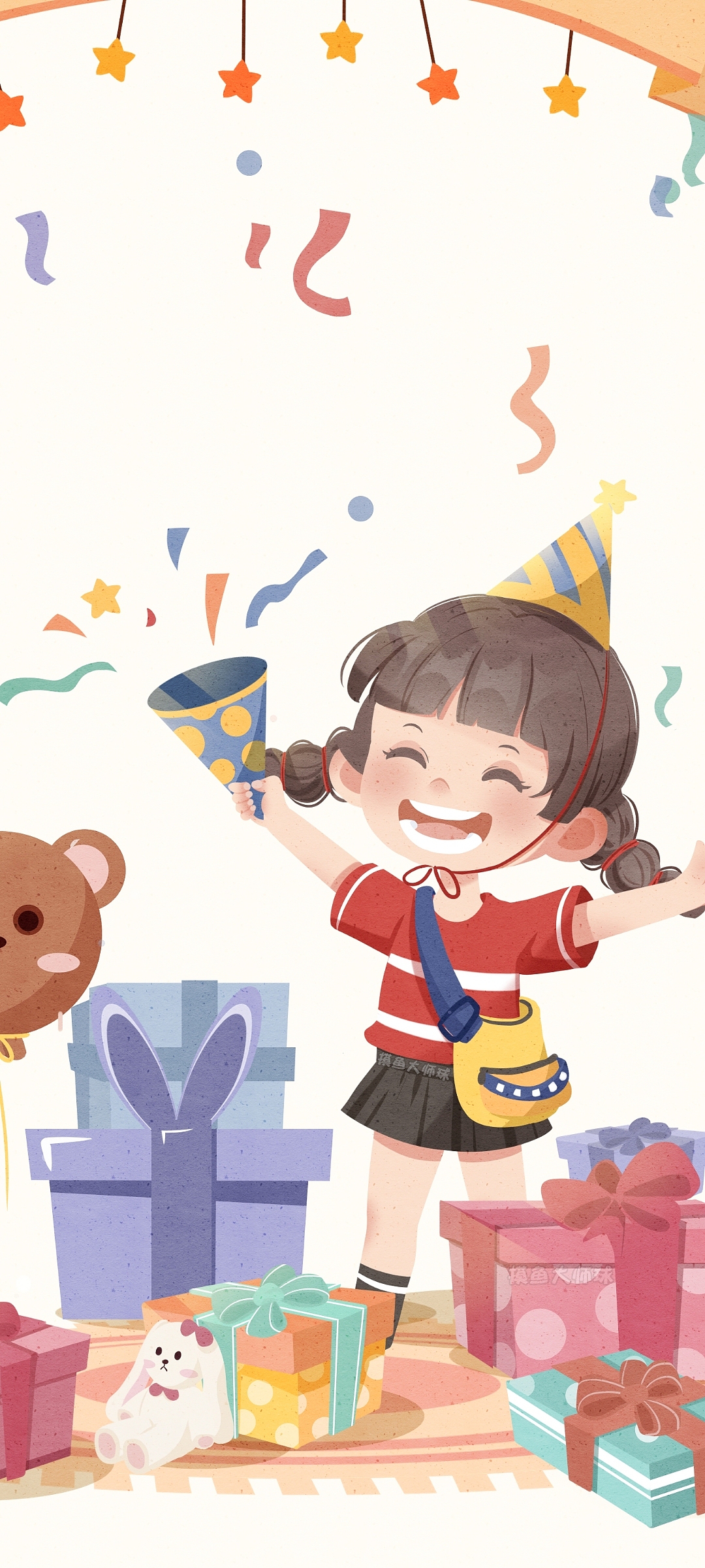 六一儿童节快乐（图ZMzAzMDgyMzE2） - 儿童插画 - 站酷设计师摸鱼大师球原创素材 - 站酷ZCOOL