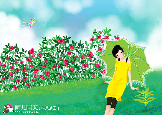 画儿晴天插画作品《悠悠花巫》