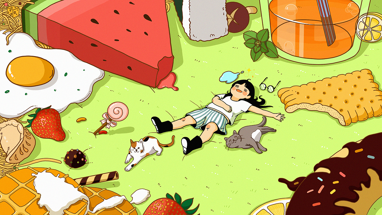 --白日夢環(huán)游--（圖ZMjE1MjUwODE2） - 商業(yè)插畫 - 站酷設(shè)計師菇咕咕醬原創(chuàng)素材 - 站酷ZCOOL