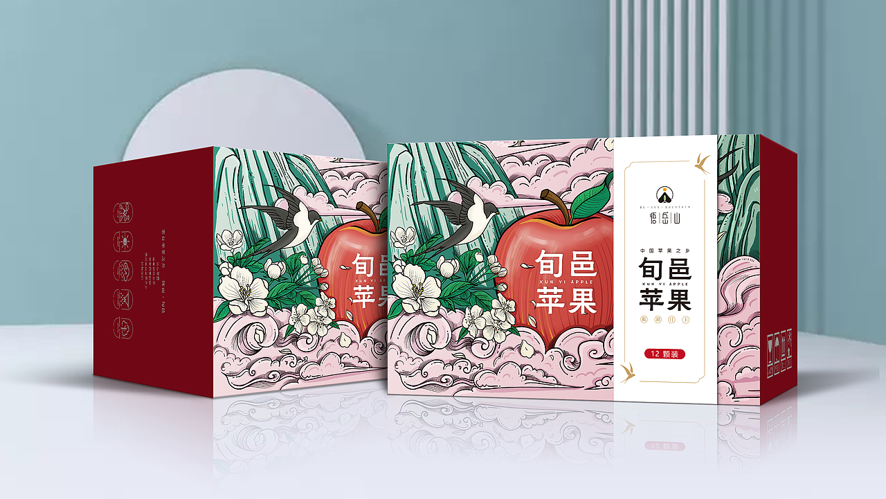 水果包装 - 旬邑苹果礼盒包装设计（图ZMjI2Mjk3NjY4） - 包装 - 站酷设计师西安汀畔品牌原创素材 - 站酷ZCOOL