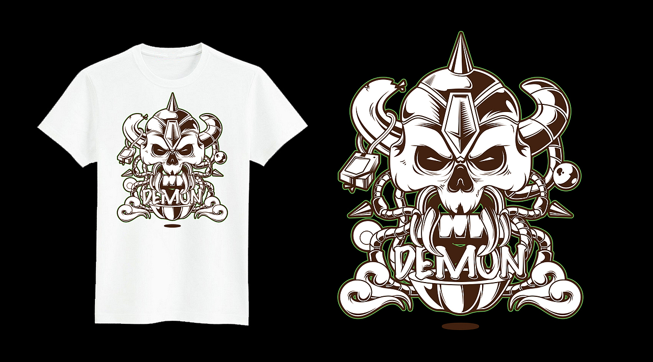 skull illustration-矢量插画