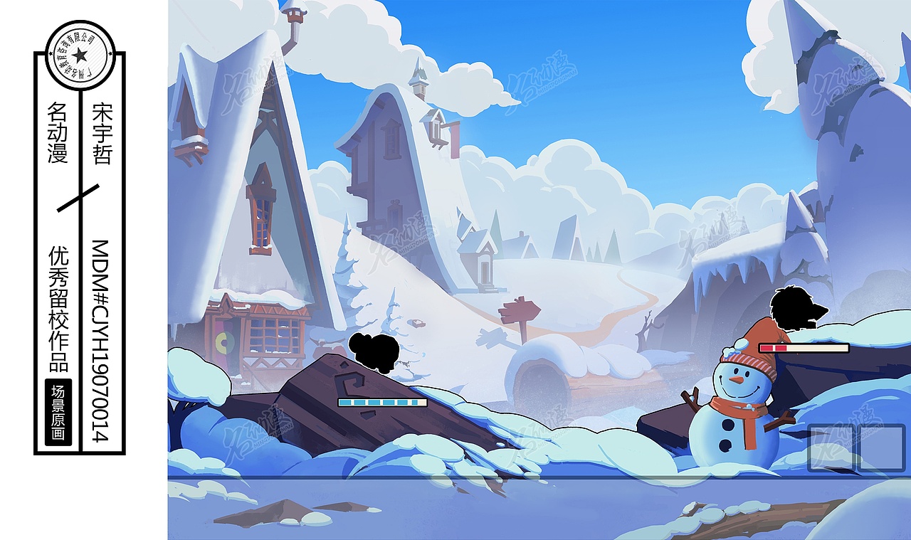 冰天雪地雪人房子|原创|雪地|场景-场景原画作品图片素材广州|插画师