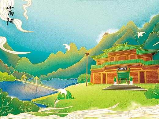 国潮插画｜杭州东吴公园