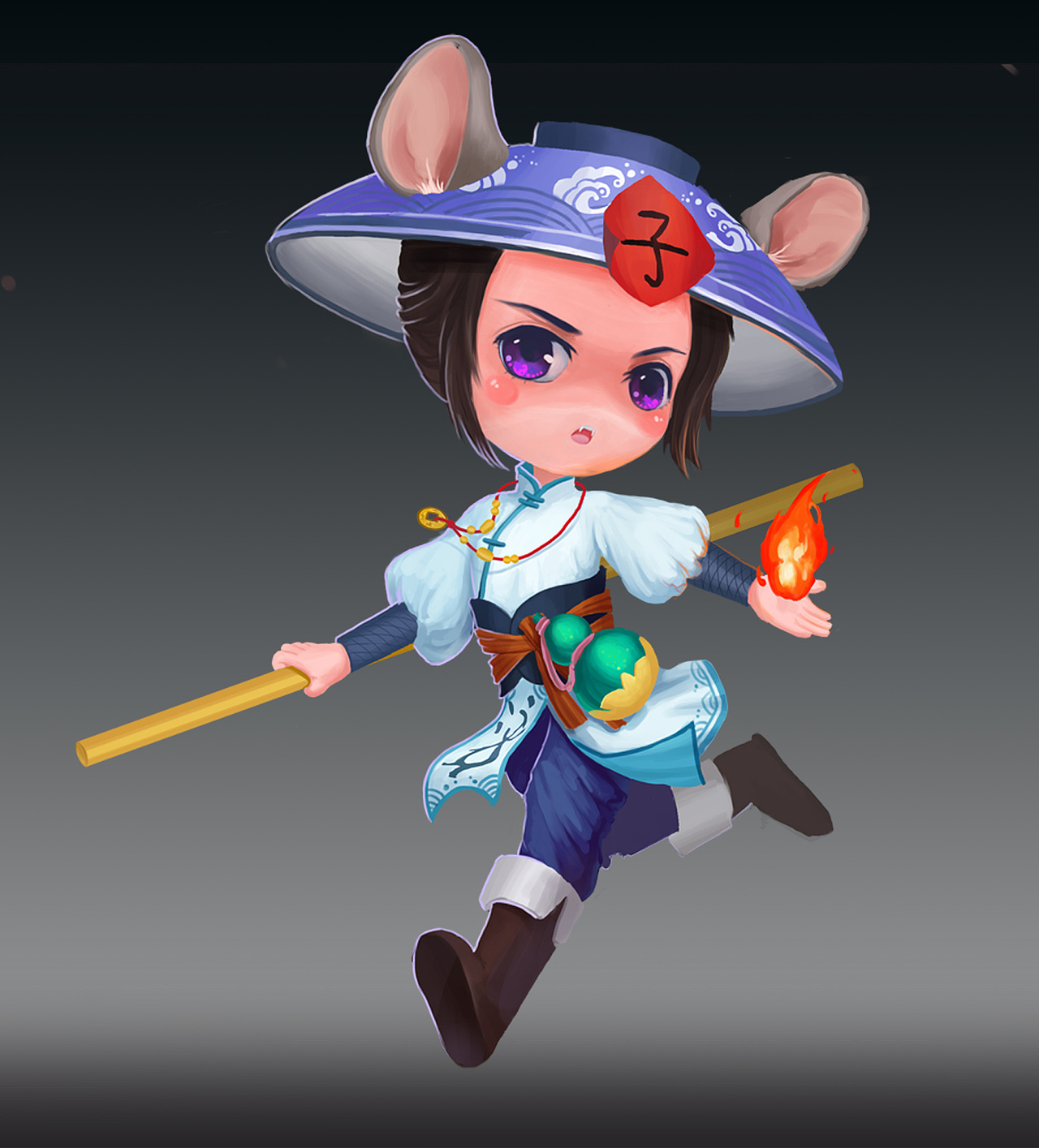 游戏原画生肖拟人子鼠卯兔