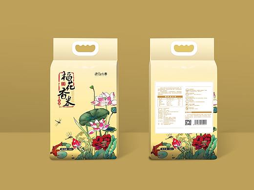 大米包装花卉水墨国画系列