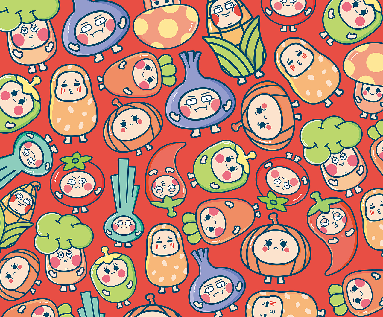 《蔬菜录》（图ZMjM5NTY2Njk2） - 商业插画 - 站酷设计师妖怪的插画日常原创素材 - 站酷ZCOOL