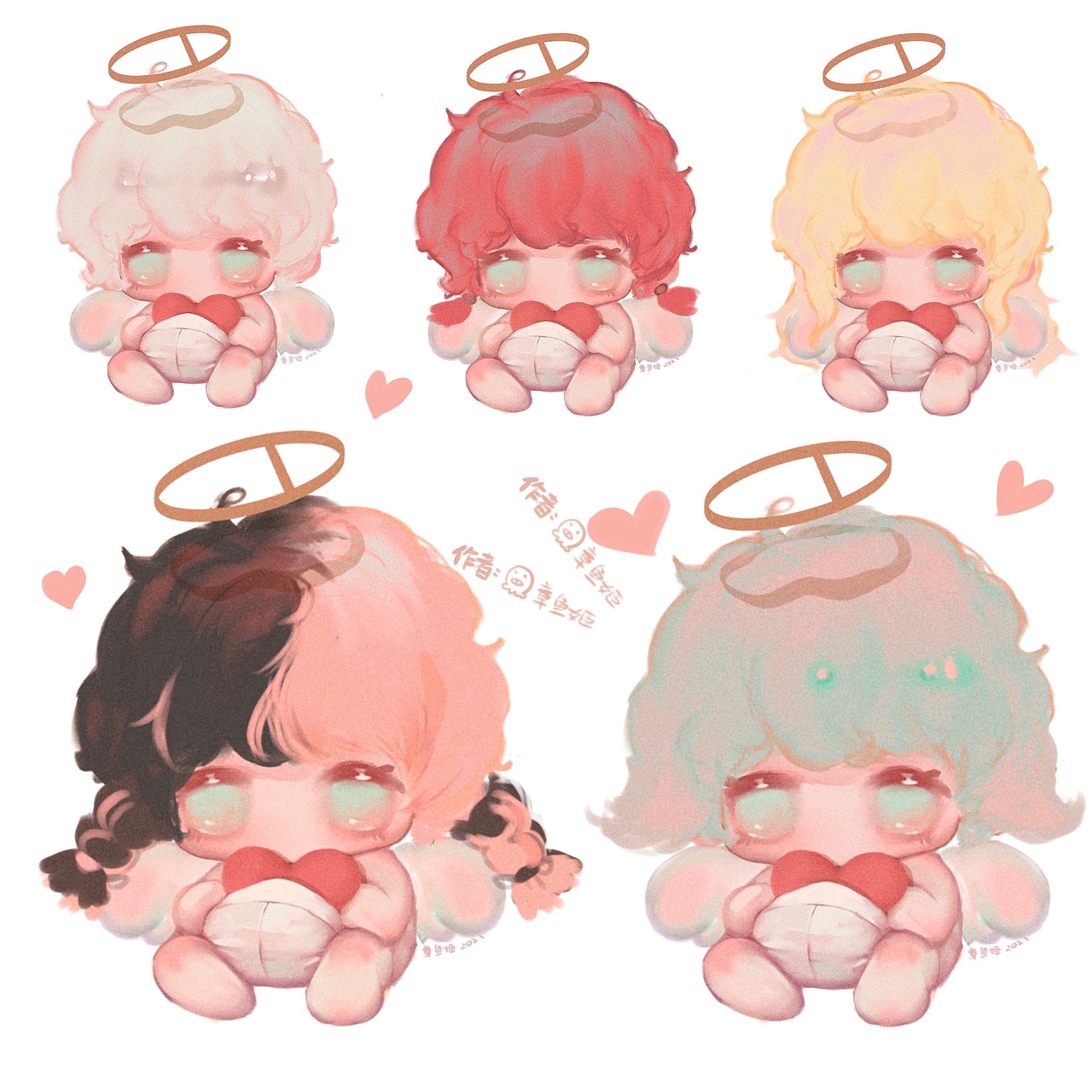 七夕单身天使专属小头像②（图ZMjY2NDYyNDM2） - 绘本 - 站酷设计师章鱼姬原创素材 - 站酷ZCOOL