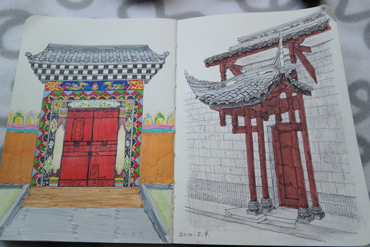 阿坝藏族羌族自治州旅行手账（图ZNDg1NTUxNjA=） - 创作习作 - 站酷设计师苏苏的速写日记原创素材 - 站酷ZCOOL