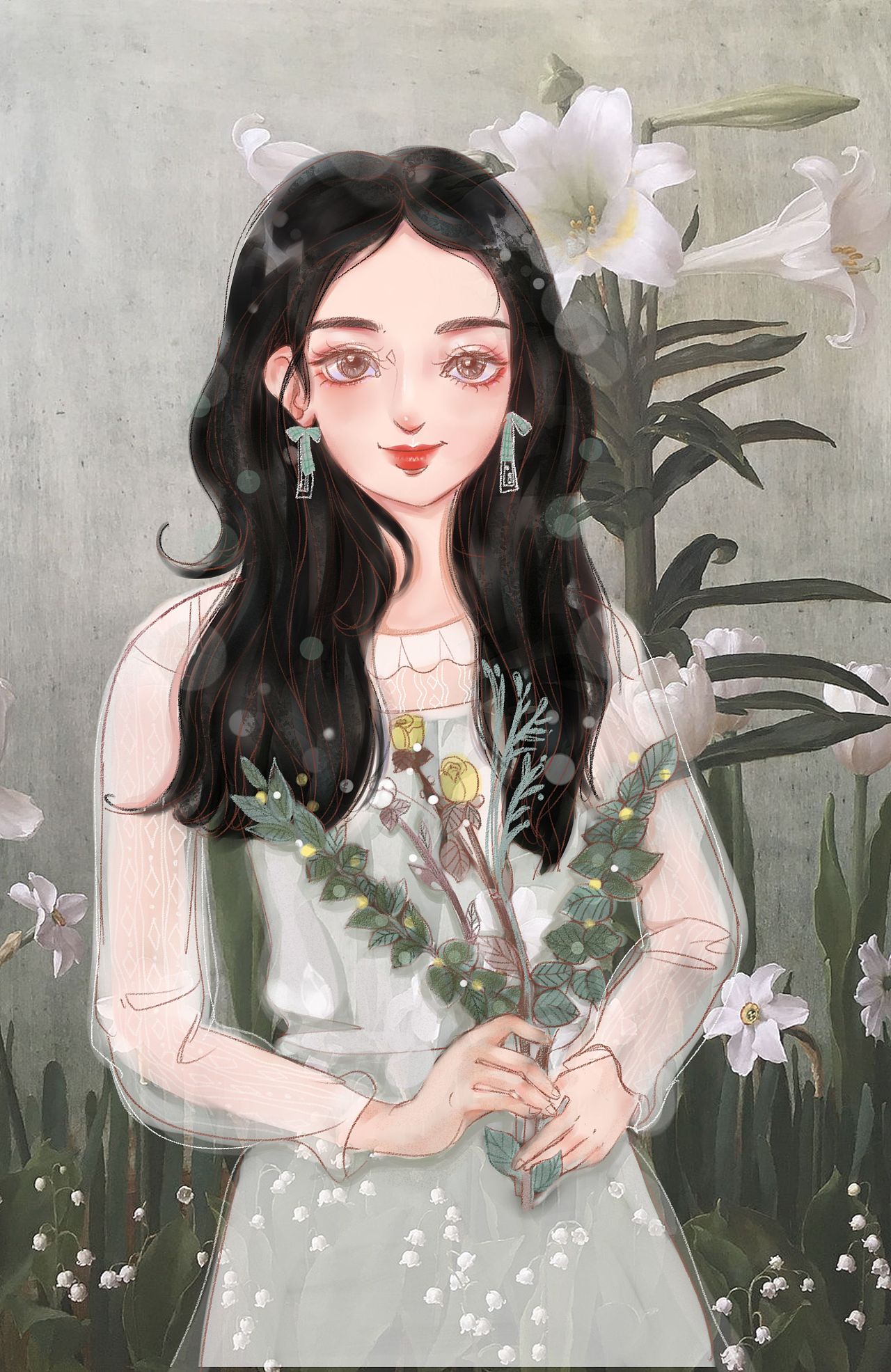 插画作品 壁纸女孩