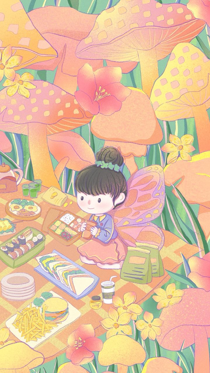 《春日野餐记》（图ZMzQyMzc2NTAw） - 儿童插画 - 站酷设计师酒杯一原创素材 - 站酷ZCOOL