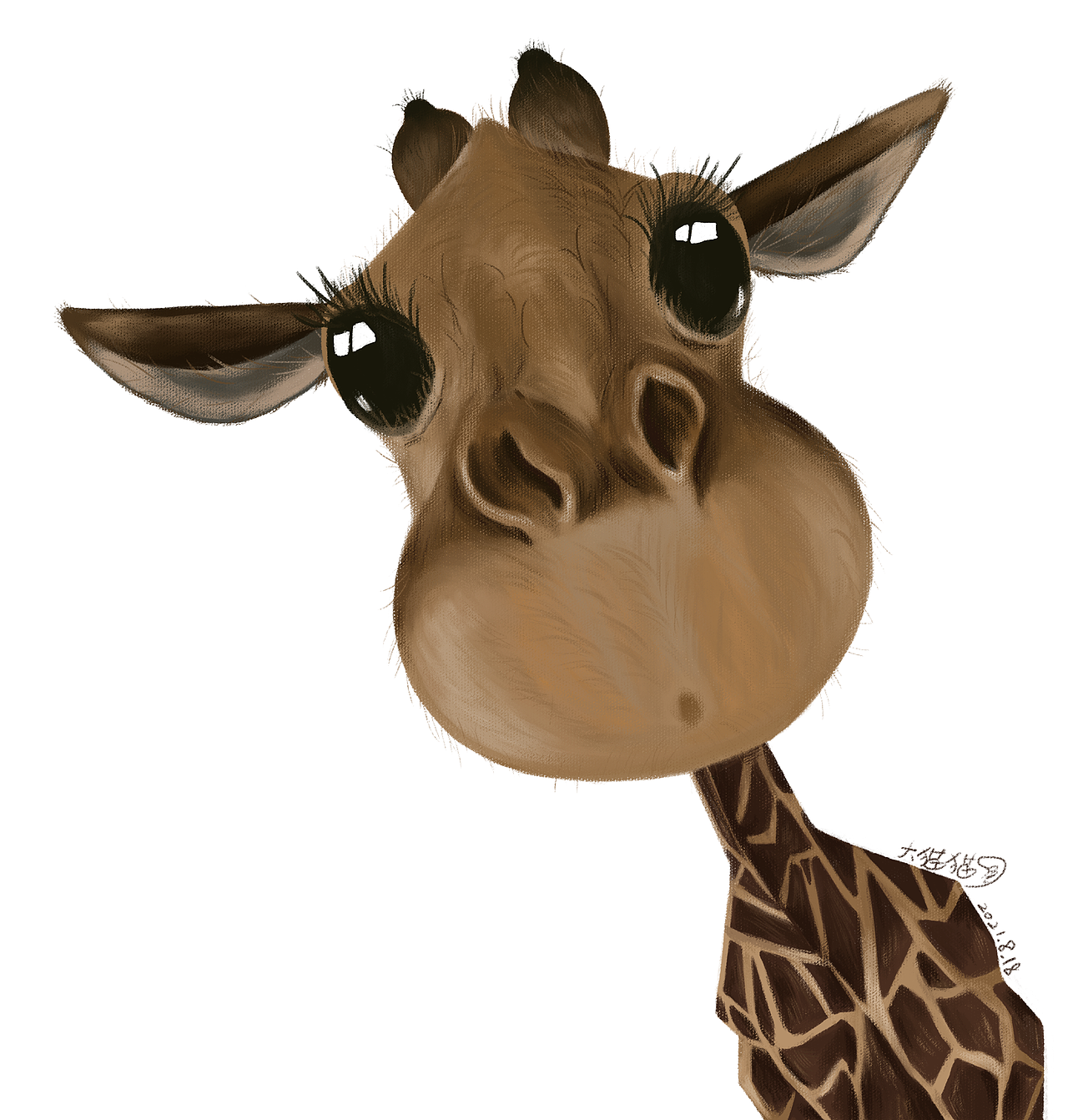 动物手绘板绘练习之长颈鹿