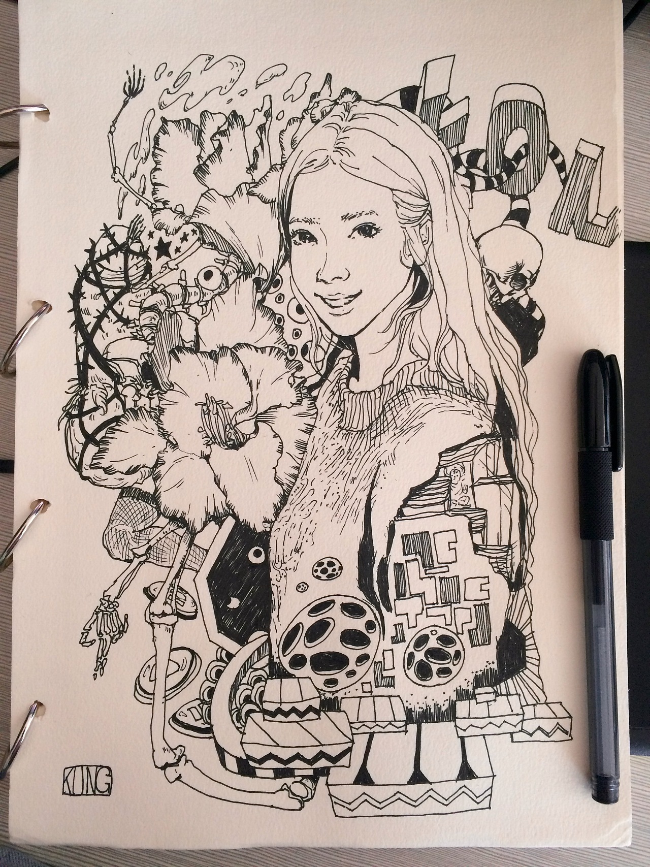 中性笔个人插画创作