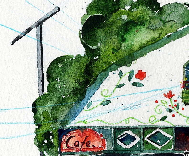 梦中的小店系列 水色与笔触的碰撞（图ZOTIwMjEzNjA=） - 商业插画 - 站酷设计师行鱼xy原创素材 - 站酷ZCOOL