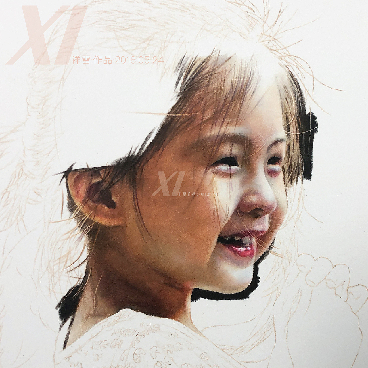 笑与阳光-祥雷彩铅作品（图ZMTE1OTg3ODA0） - 绘画 - 站酷设计师祥雷原创素材 - 站酷ZCOOL