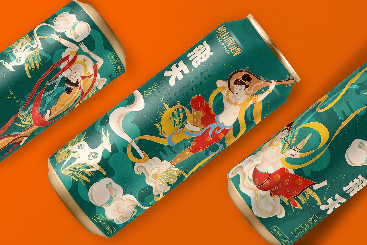 飞天系列—啤酒插画包装