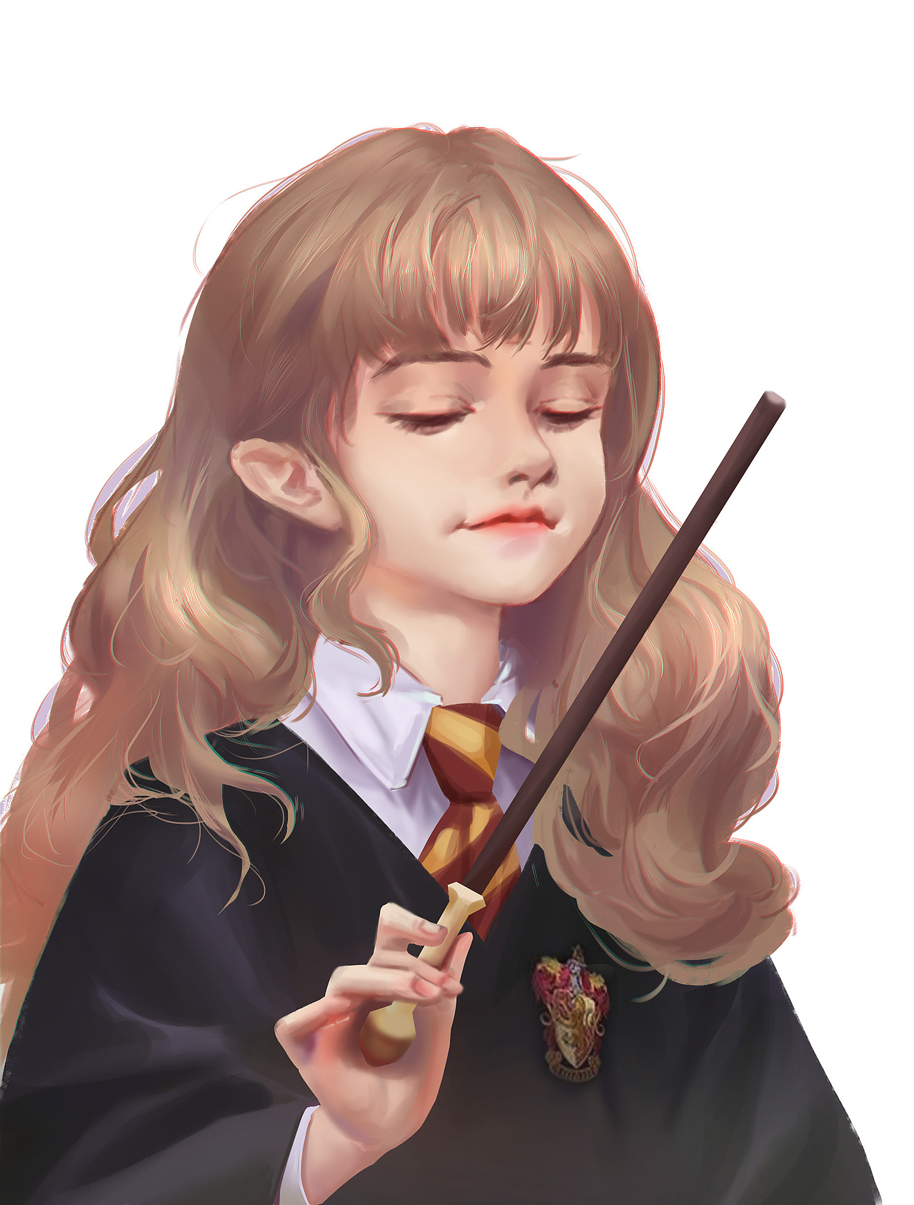 哈利波特 赫敏厚涂插画习作