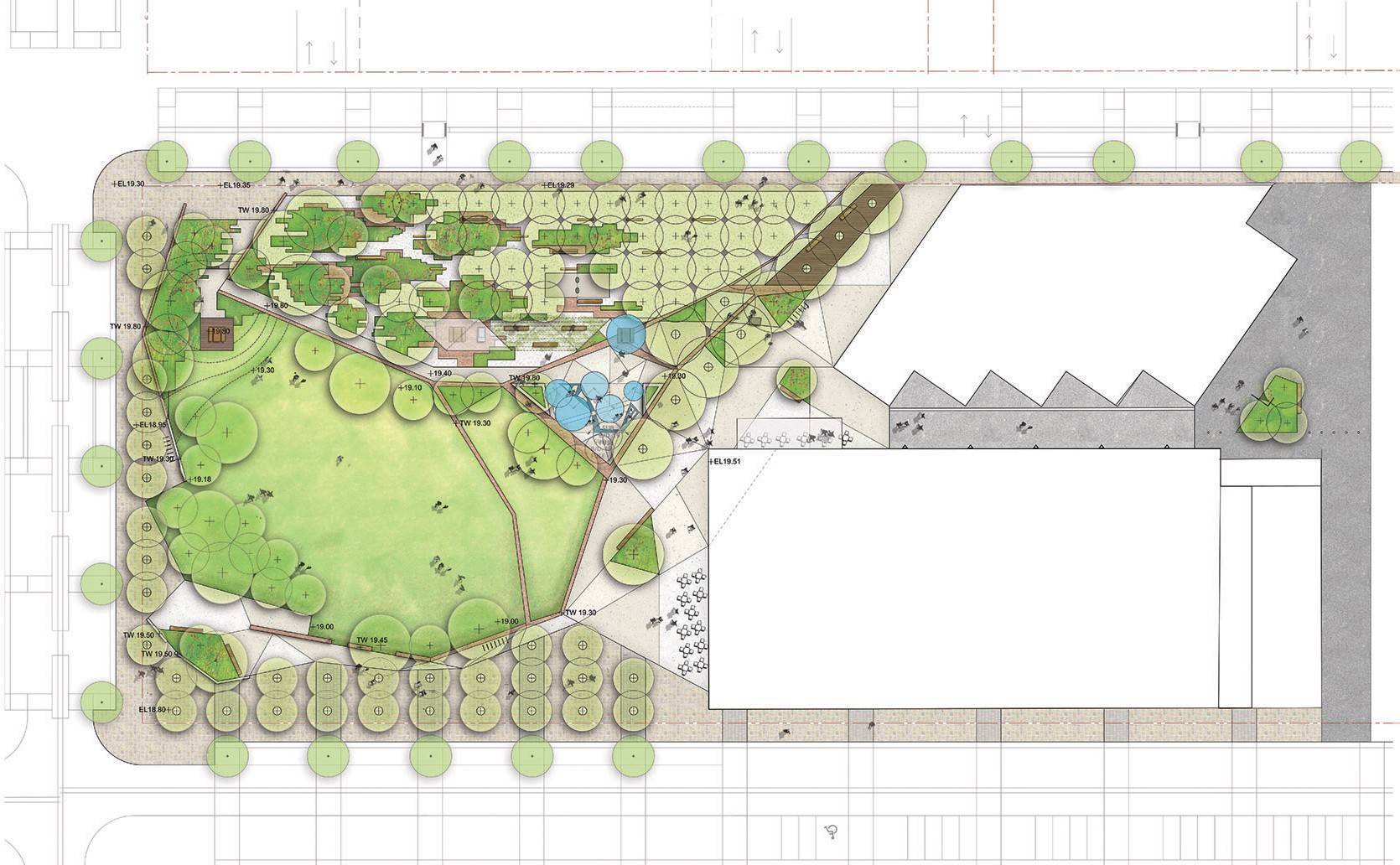 【平面方案分享】不同类型公园空间景观平面设计彩平图