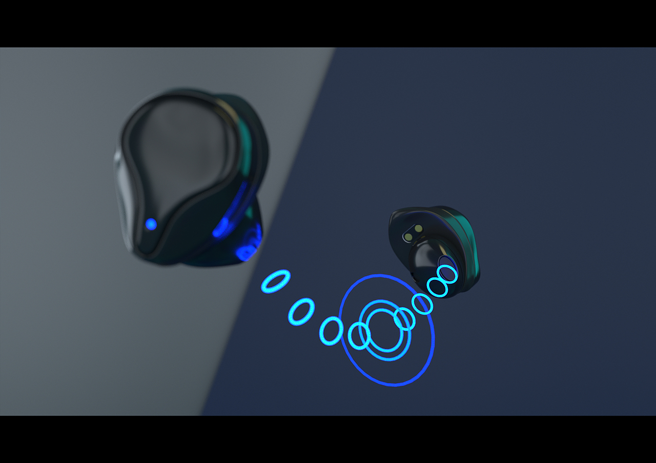 蓝牙耳机产品动画建模