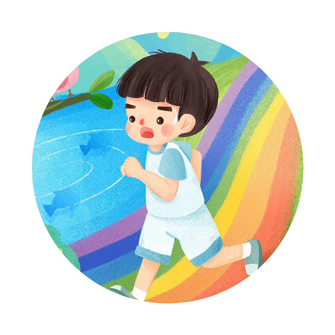 儿童教科书内页插画 - 健康生活