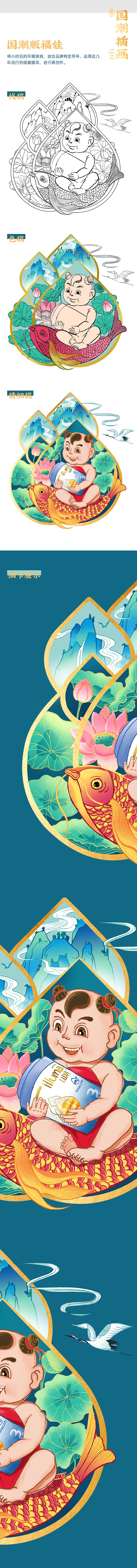 国潮福娃插画（图ZMjg2NDkwMDE2） - 商业插画 - 站酷设计师马里周原创素材 - 站酷ZCOOL