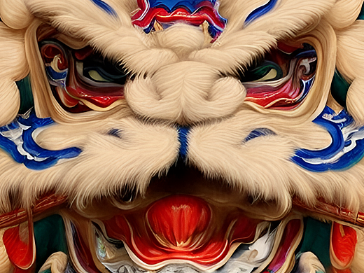 #站酷梦笔#醒狮，国画,水粉画