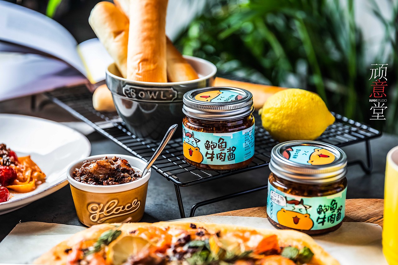 拍摄一组中式特色产品 鲍鱼牛肉酱