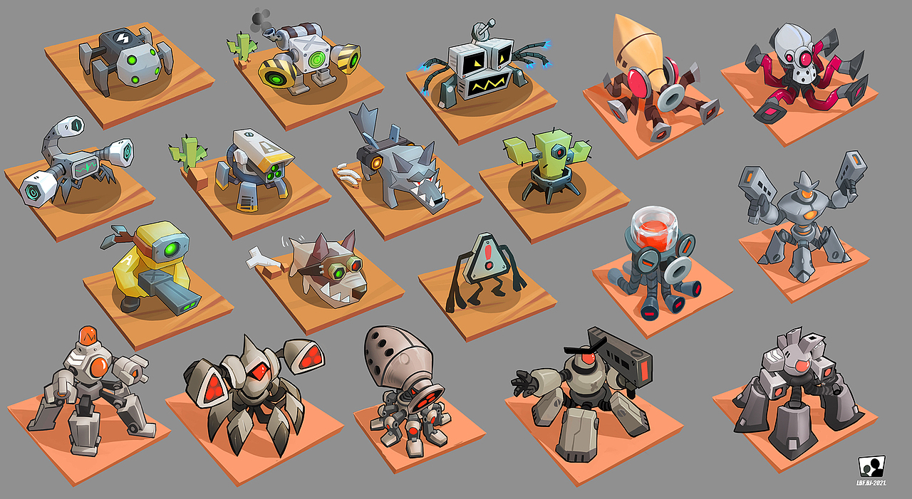 关卡BOSS 敌人 怪物 概念设定（图ZMjc3MzM3Nzk2） - 游戏原画 - 站酷设计师隐身中art原创素材 - 站酷ZCOOL