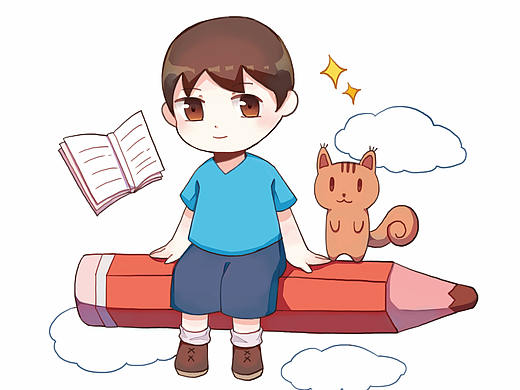 儿童书法读物人物设计插画2